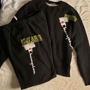 Black Champion sweatsuit XL men sweatshirt with sweat pants